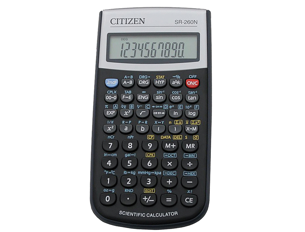 CALCULATRICE CITIZEN SCIENTIFIQUE SR-270N 12 CHIFFRES 236 FONCTIONS COUVERCLE RIGIDE FONCTIONS MATHS TOUCHE RANDOM PILES