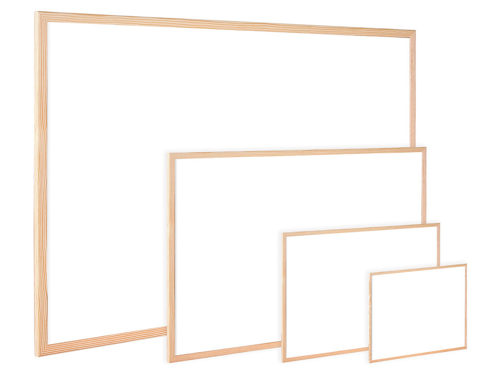 TABLEAU Q-CONNECT MÉLAMINÉ CADRE BOIS LISSE LAVABLE STABILITÉ MARQUEURS SPÉCIAUX ACCESSOIRES FIXATION MUR 90X60CM