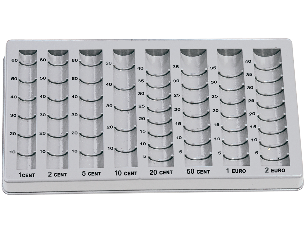 CASIER MONNAYEUR LIDERPAPEL PLASTIQUE GRANDE RSISTANCE 8 COLONNES HAUTEUR 24/35MM 155X280MM 200G