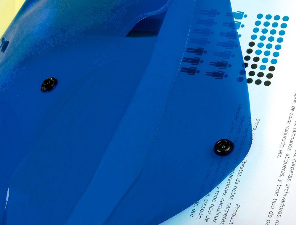 POCHETTE ENVELOPPE LIDERPAPEL POLYPROPYLÈNE 180 MICRONS A5 210X148MM 50F FERMETURE BOUTON RÉSISTANT TRANSPARENT BLEU