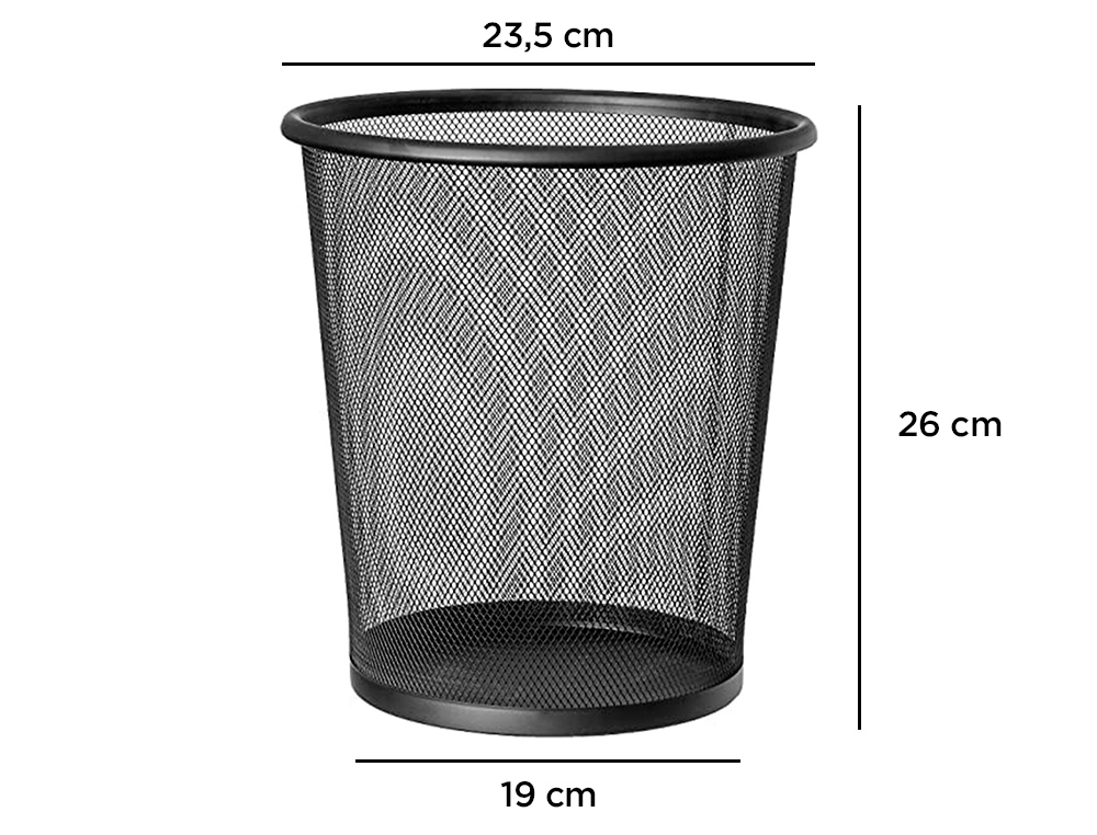 CORBEILLE À PAPIER Q-CONNECT MAILLE MÉTALLIQUE FORME CIRCULAIRE 8.3L 235X260X190MM COLORIS NOIR