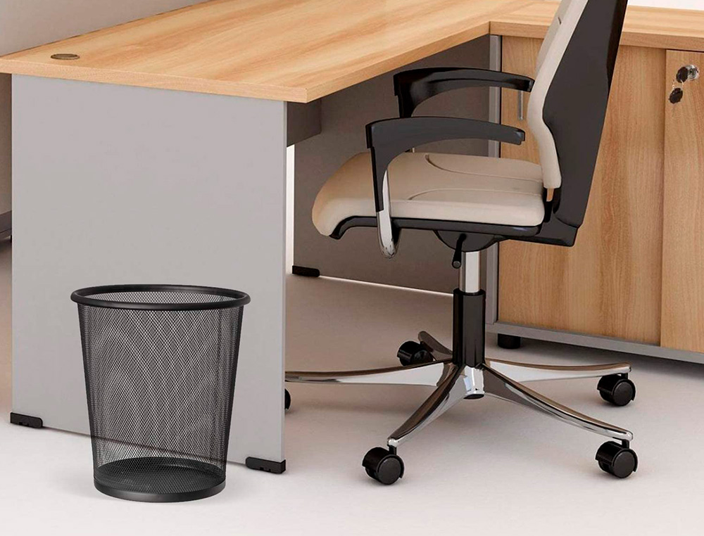 CORBEILLE À PAPIER Q-CONNECT MAILLE MÉTALLIQUE FORME CIRCULAIRE 8.3L 235X260X190MM COLORIS NOIR