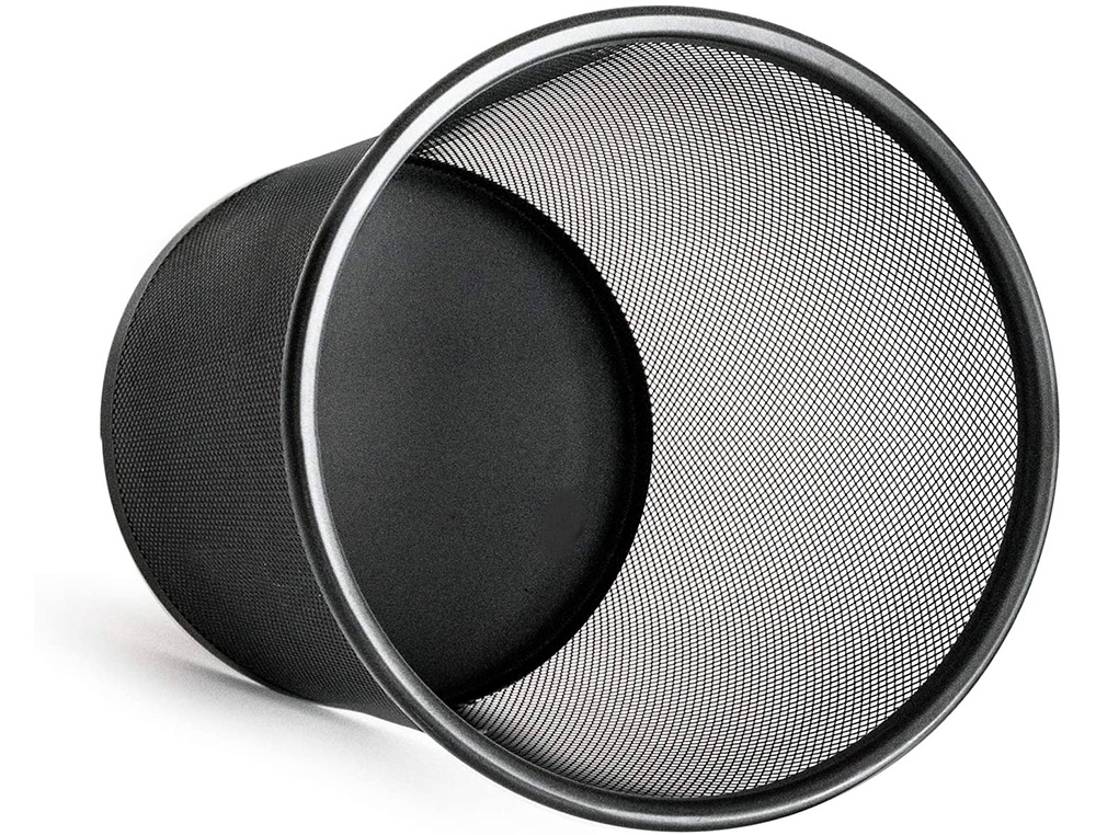 CORBEILLE À PAPIER Q-CONNECT MAILLE MÉTALLIQUE FORME CIRCULAIRE 8.3L 235X260X190MM COLORIS NOIR