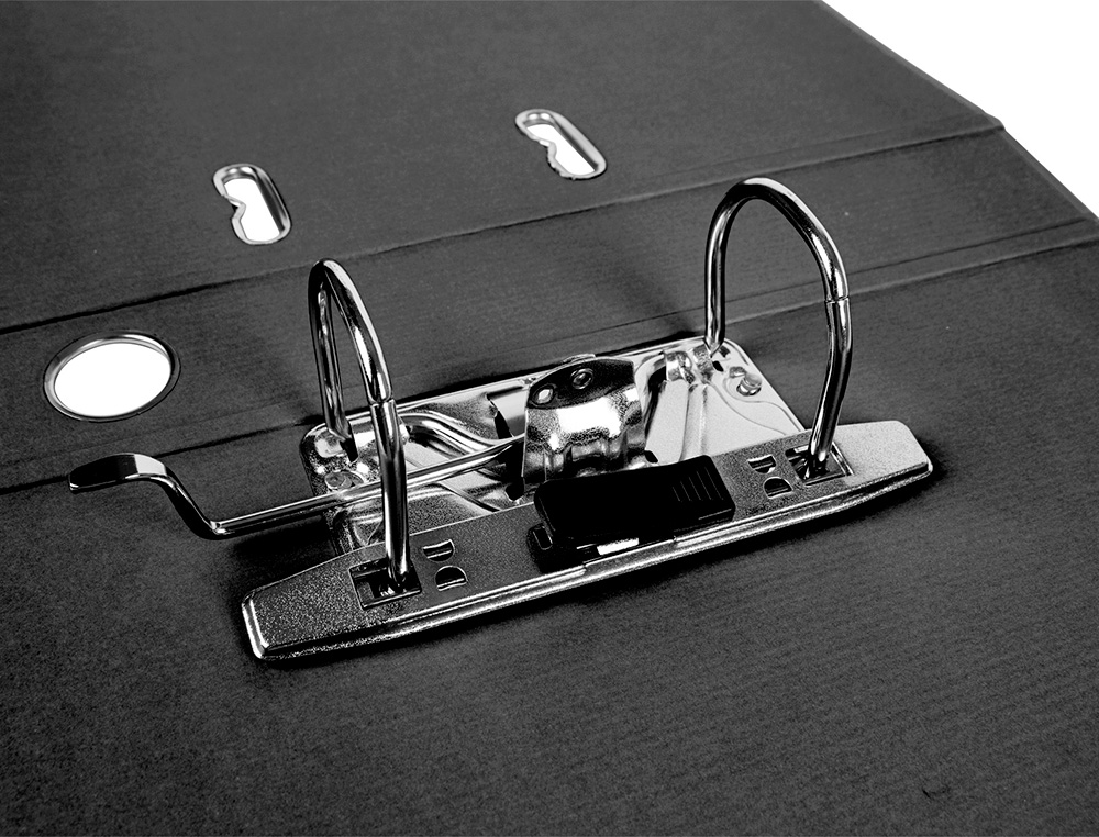 CLASSEUR LEVIER LIDERPAPEL A4 DOCUMENTA CARTON REMBORDÉ 1,9MM DOS 52MM RADO MÉTALLIQUE COLORIS NOIR