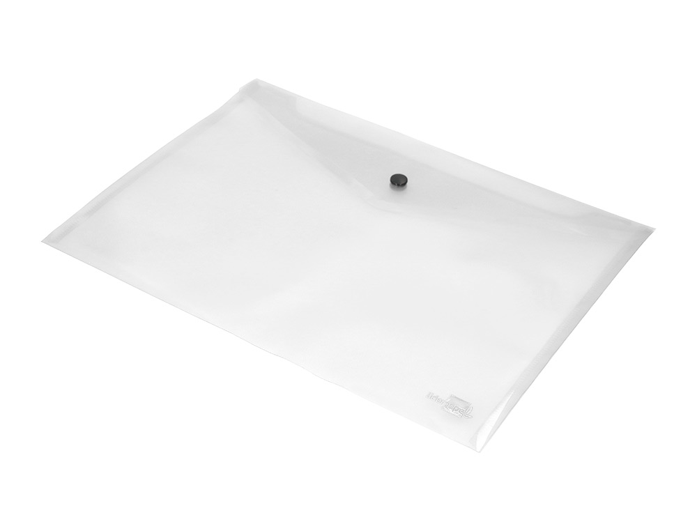 POCHETTE ENVELOPPE LIDERPAPEL POLYPROPYLÈNE 180 MICRONS A3 420X297MM 50F FERMETURE BOUTON RÉSISTANT TRANSPARENT