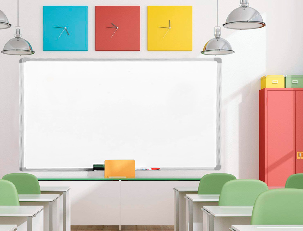 TABLEAU Q-CONNECT LAQU MAGNTIQUE CADRE ALUMINIUM IDAL COLLGES BUREAUX INCLUS ACCESSOIRES FIXATION MUR 200X100CM