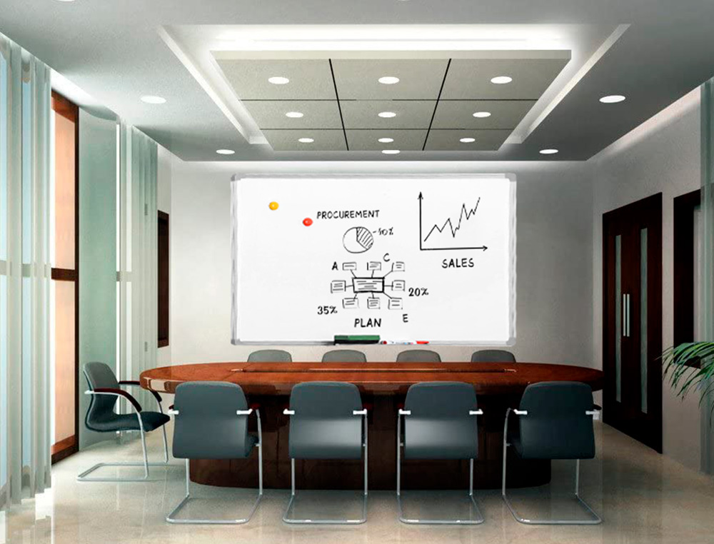 TABLEAU Q-CONNECT LAQU MAGNTIQUE CADRE ALUMINIUM IDAL COLLGES BUREAUX INCLUS ACCESSOIRES FIXATION MUR 200X100CM