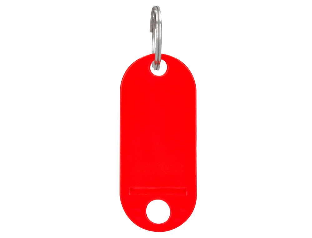 PORTE-CLÉS Q-CONNECT PORTE-ÉTIQUETTE PLASTIQUE 50X22MM COLORIS ROUGE PRÉSENTOIR 100 UNITÉS