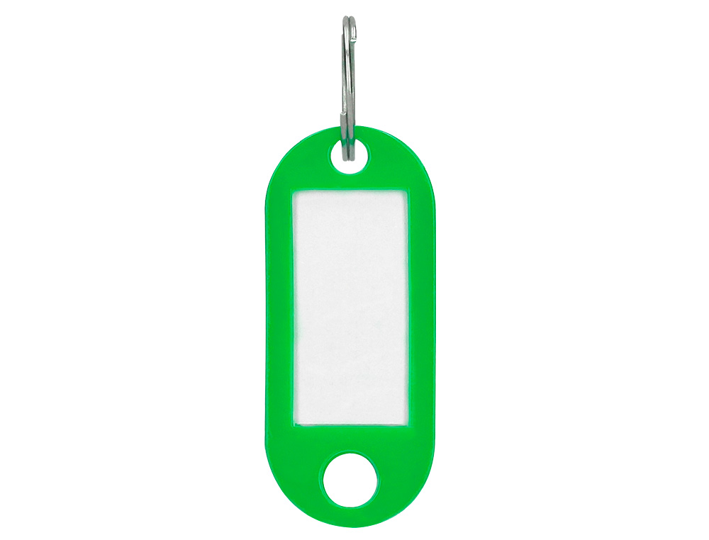PORTE-CLÉS Q-CONNECT PORTE-ÉTIQUETTE PLASTIQUE 50X22MM COLORIS VERT PRÉSENTOIR 100 UNITÉS