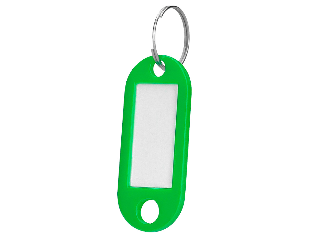 PORTE-CLÉS Q-CONNECT PORTE-ÉTIQUETTE PLASTIQUE 50X22MM COLORIS VERT PRÉSENTOIR 100 UNITÉS