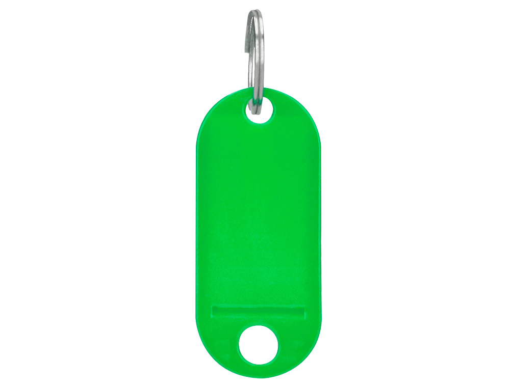 PORTE-CLÉS Q-CONNECT PORTE-ÉTIQUETTE PLASTIQUE 50X22MM COLORIS VERT PRÉSENTOIR 100 UNITÉS
