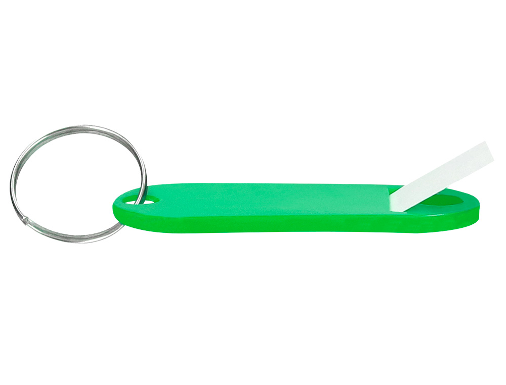 PORTE-CLÉS Q-CONNECT PORTE-ÉTIQUETTE PLASTIQUE 50X22MM COLORIS VERT PRÉSENTOIR 100 UNITÉS