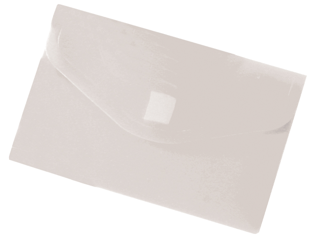 POCHETTE ENVELOPPE LIDERPAPEL POLYPROPYLÈNE 180 MICORNS A8 74X52MM 50F FERMETURE BOUTON RÉSISTANT TRANSPARENT