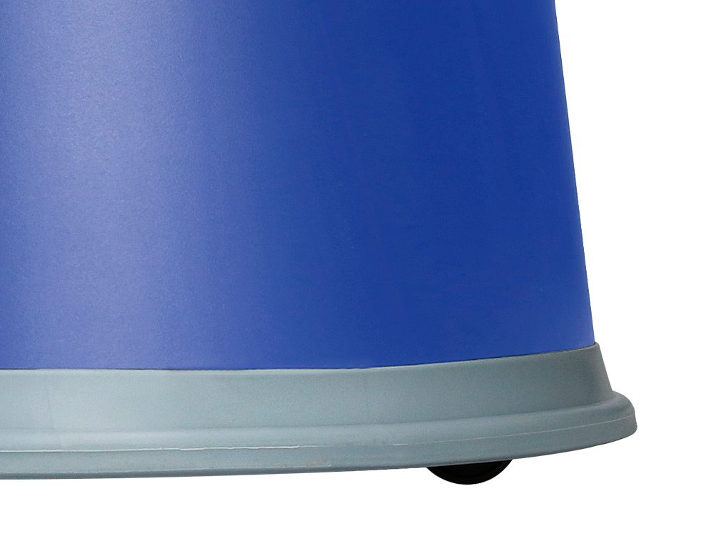 TABOURET Q-CONNECT PLASTIQUE ROUES CAOUTCHOUC RÉTRACTABLES 2 NIVEAUX BASE 44CM HAUTEUR 43CM POIDS 2.9KG COLORIS BLEU