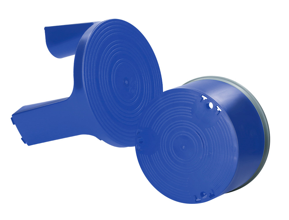 TABOURET Q-CONNECT PLASTIQUE ROUES CAOUTCHOUC RÉTRACTABLES 2 NIVEAUX BASE 44CM HAUTEUR 43CM POIDS 2.9KG COLORIS BLEU
