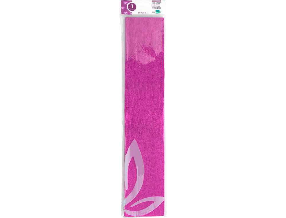 PAPIER CRÉPON LIDERPAPEL 34G/M2 50CMX2.5M UNICOLORE ROSE MÉTALLISÉ
