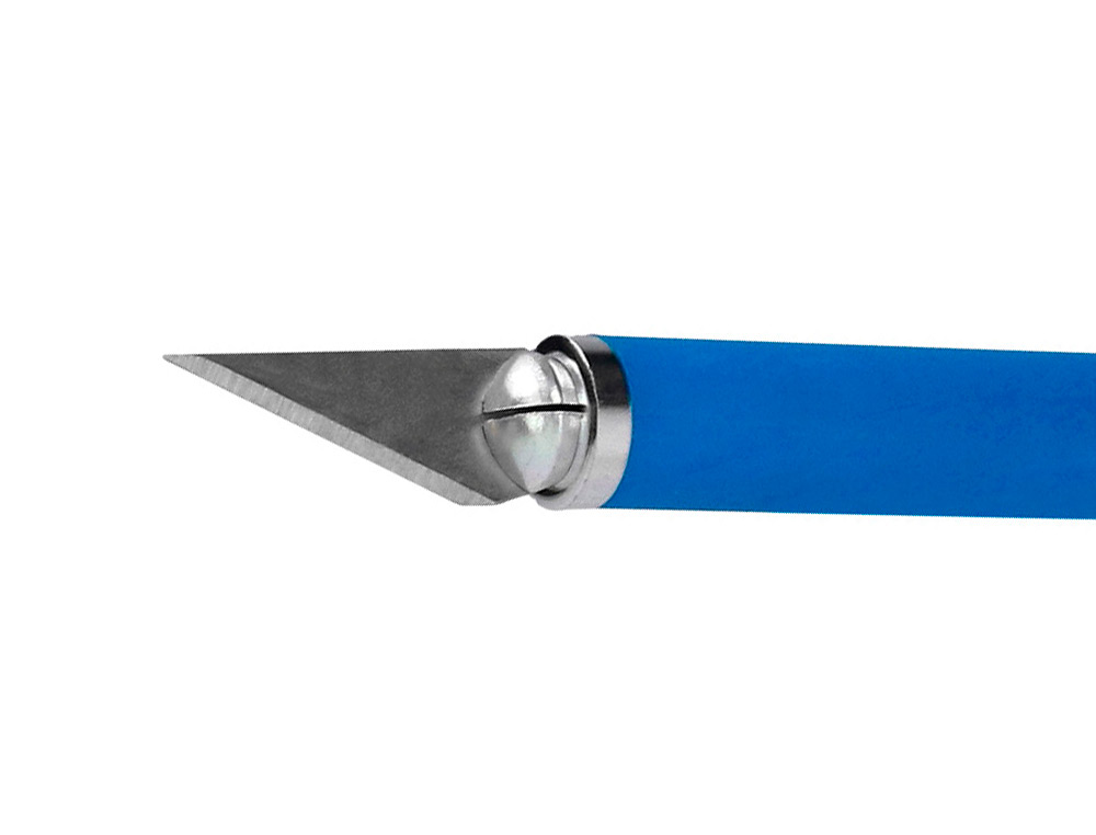 CUTTER BISTOURI Q-CONNECT EN GOMME LAME 6MM FIXE AVEC CAPUCHON DE PROTECTION 5 LAMESDE RECHANGE INCLUSES