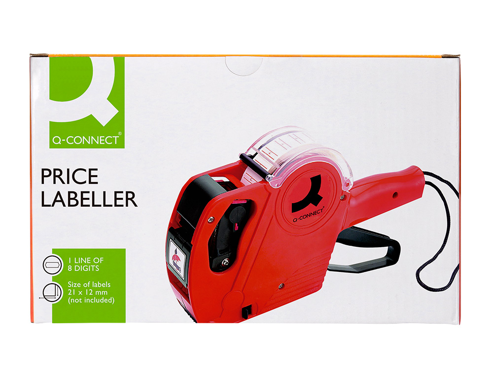 PINCE À ÉTIQUETER Q-CONNECT 1 LIGNE 8 CARACTÈRES 225X135X40MM 300G COLORIS ROUGE ROULEAU ENCREUR NON INCLUS