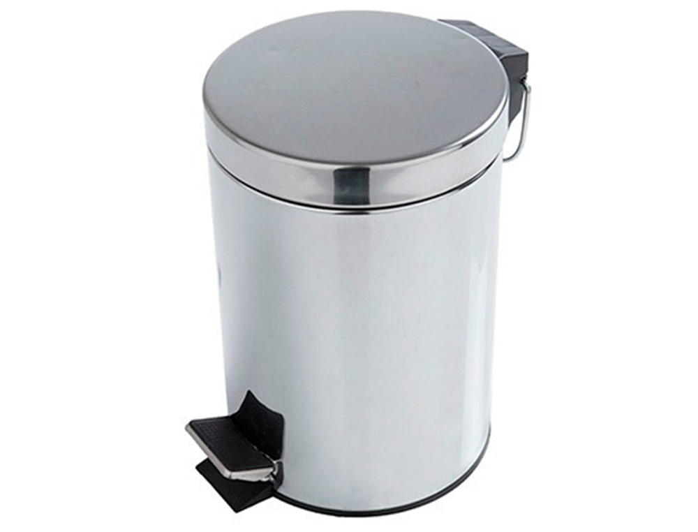 POUBELLE Q-CONNECT MÉTALLIQUE EFFET MIROIR PÉDALE 6L 320X210MM