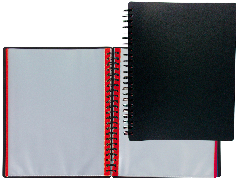 PROTGE-DOCUMENTS LIDERPAPEL POLYPROPYLNE DOUBLE SPIRALE MTALLIQUE 20 POCHETTES AMOVIBLES 40 VUES A4 210X297MM
