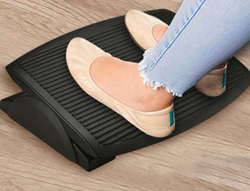 REPOSE-PIEDS Q-CONNECT POLYSTYRÈNE ERGONOMIQUE CONFORT SUPPORT INCLINAISON AJUSTABLE 450X115X340MM