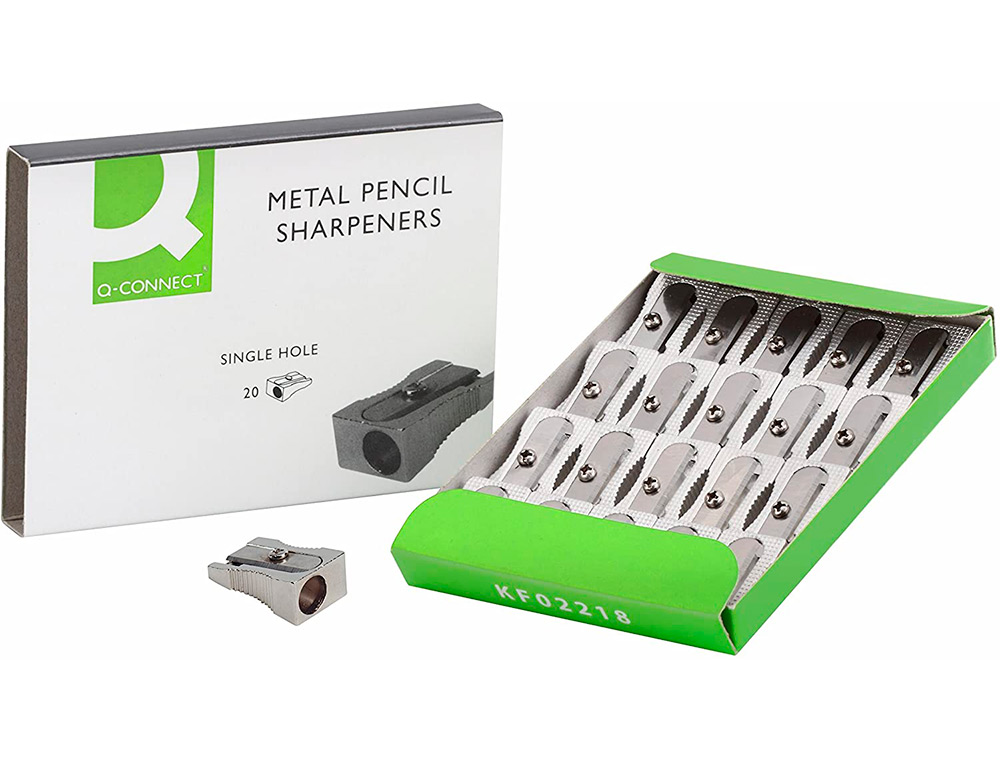 TAILLE-CRAYON Q-CONNECT CLASSIQUE ALUMINIUM ROBUSTE RÉSISTANT 1 USAGE