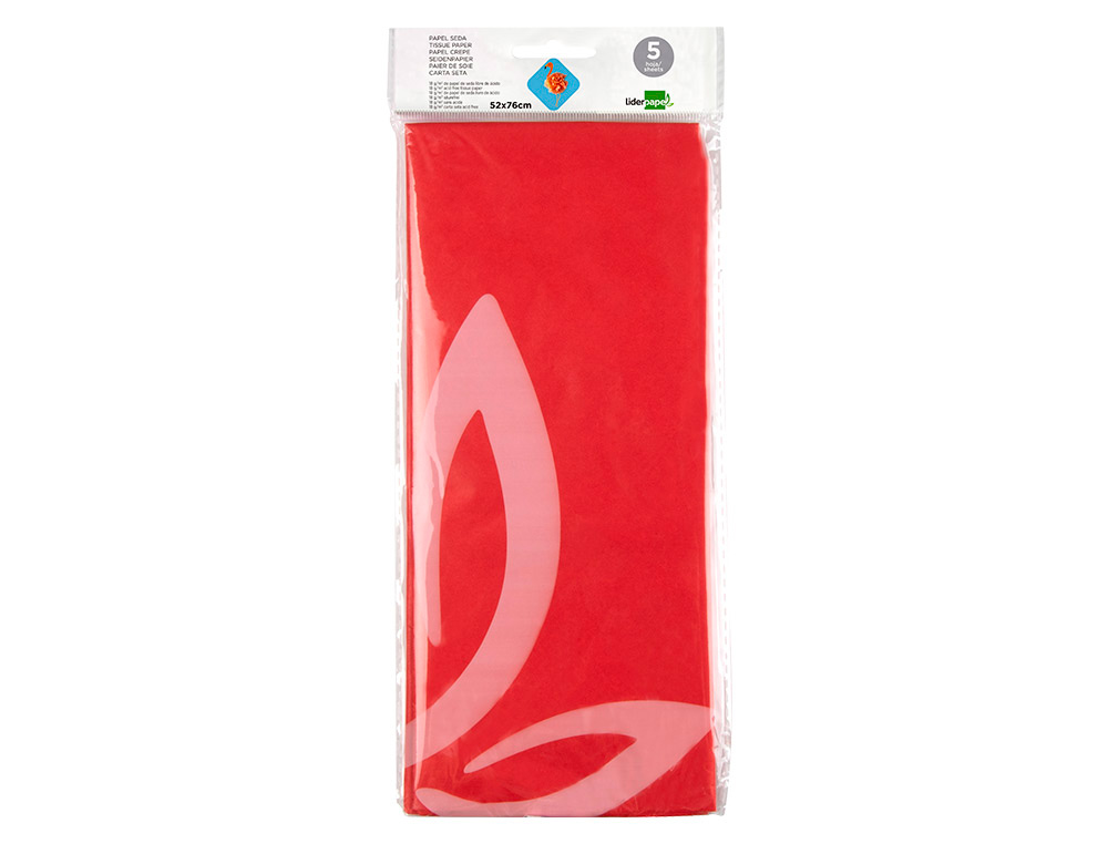 PAPIER SOIE LIDERPAPEL 52X76CM PRSENTOIR 60 SACHETS 5F 12 COLORIS ASSORTIS