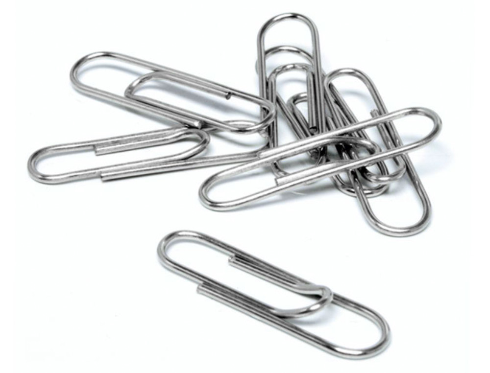 TROMBONE Q-CONNECT NICKELÉ BOUT ROND 20MM BOÎTE CARTON 100 UNITÉS