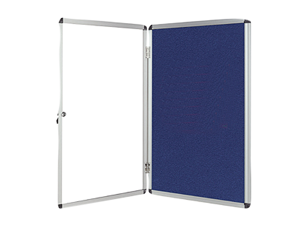 VITRINE AFFICHAGE Q-CONNECT CADRE ALUMINIUM INTÉRIEUR FOND FEUTRINE SERRURE PORTE MÉTHACRYLATE 9 FEUILLES A4 60X90CM