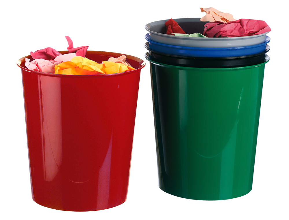 CORBEILLE À PAPIER Q-CONNECT PLASTIQUE RÉSISTANT 16L 310X290MM COLORIS VERT OPAQUE