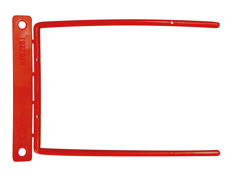 RELIEUR FASTENEUR Q-CONNECT D-CLIPS PLASTIQUE INTÉRIEUR MÉTALLIQUE PLIABLE EN TOUT SENS COLORIS ROUGE BOÎTE 100 UNITÉS