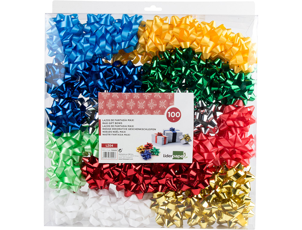 ÉTOILE ADHÉSIVE LIDERPAPEL FANTAISIE FORMAT MAXI LARGEUR ÉTOILE 6.5CM COLORIS MÉTALLISÉ
