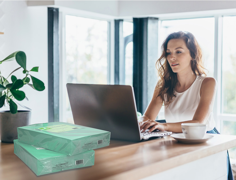 PAPIER COULEUR Q-CONNECT MULTIFONCTION A4 80G/M2 UNICOLORE VERT RAMETTE 500 FEUILLES