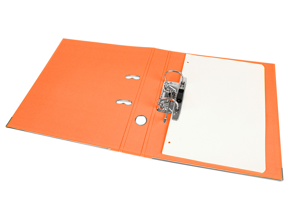 CLASSEUR LEVIER LIDERPAPEL A4 DOCUMENTA CARTON REMBORDÉ 1,9MM DOS 52MM RADO MÉTALLIQUE COLORIS ORANGE