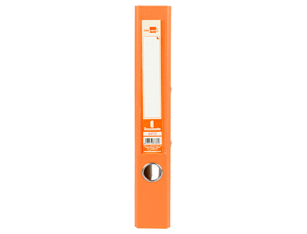 CLASSEUR LEVIER LIDERPAPEL A4 DOCUMENTA CARTON REMBORDÉ 1,9MM DOS 52MM RADO MÉTALLIQUE COLORIS ORANGE