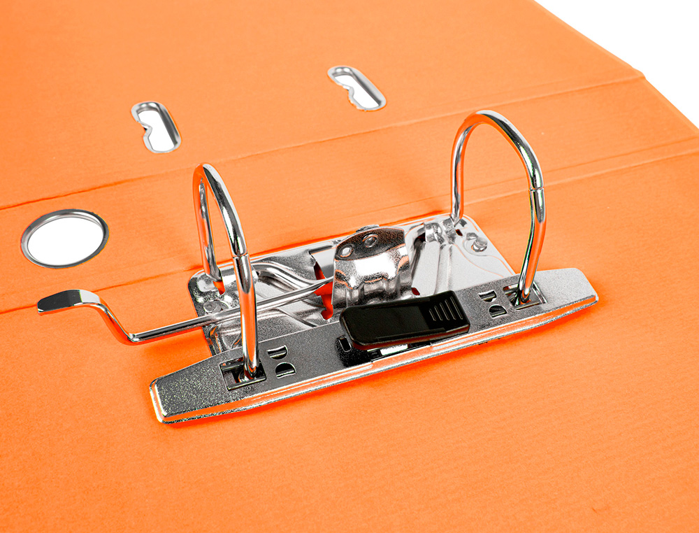 CLASSEUR LEVIER LIDERPAPEL A4 DOCUMENTA CARTON REMBORDÉ 1,9MM DOS 52MM RADO MÉTALLIQUE COLORIS ORANGE