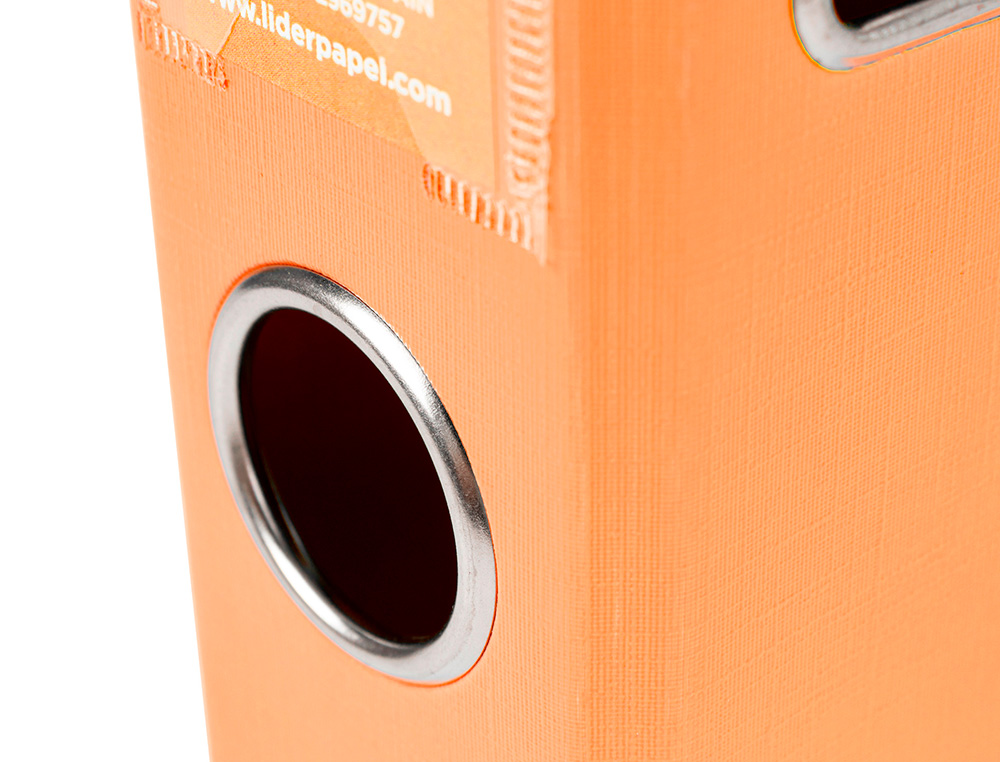 CLASSEUR LEVIER LIDERPAPEL A4 DOCUMENTA CARTON REMBORDÉ 1,9MM DOS 52MM RADO MÉTALLIQUE COLORIS ORANGE