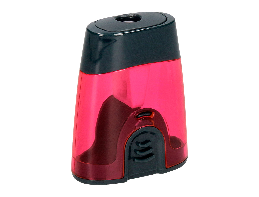 TAILLE-CRAYON LIDERPAPEL PLASTIQUE INTÉRIEUR MÉTAL RÉSERVOIR PROTECTEUR DE LAME 1 USAGE COLORIS ASSORTIS