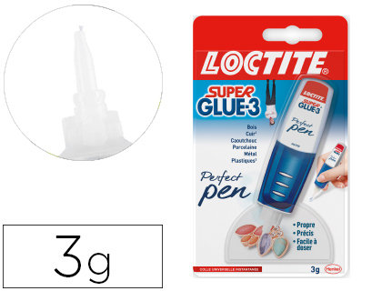 COLLE RAPIDE LOCTITE SUPER GLUE 3P CYANOACRYLATE PERFECT PEN RSISTE HUMIDIT CHALEUR FROID GEL VIBRATIONS TUBE 3G