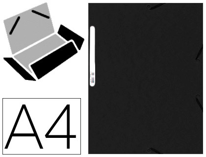 CHEMISE EXACOMPTA CARTE LUSTRE 5/10E 400G 3 RABATS ET LASTIQUE A4 FORMAT 240X320MM COLORIS NOIR