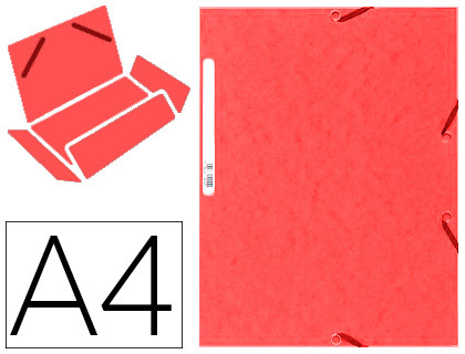 CHEMISE EXACOMPTA CARTE LUSTRE 5/10E 400G 3 RABATS ET LASTIQUE A4 FORMAT 240X320MM COLORIS ROUGE