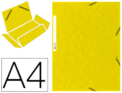 CHEMISE EXACOMPTA CARTE LUSTRE 5/10E 400G 3 RABATS ET LASTIQUE A4 FORMAT 240X320MM COLORIS JAUNE