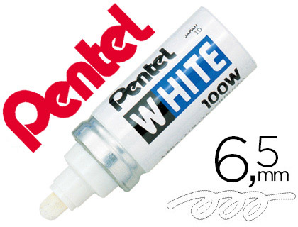 Marqueur Pentel indélébile pointe large blanc