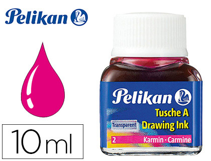 ENCRE DE CHINE PELIKAN TIRE-LIGNES PLUMES DESSINATEUR PINCEAUX COULEUR CARMIN FLACON 10ML