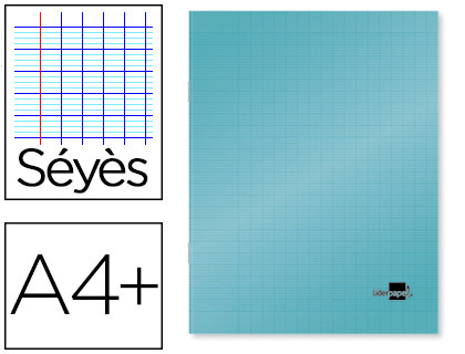 Cahier 24x32, 96 pages, 90g, Seyès, couverture polypro Bleue avec rabat