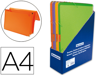 CHEMISE BEAUTONE POLYPROPYLNE DOS RIGIDE PORTE-DOCUMENTS A4 210X297MM PRSENTOIR 6 UNITS