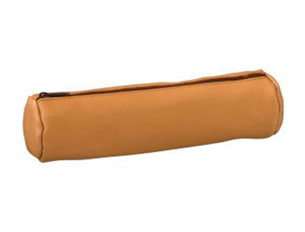 FOURRE-TOUT ROND HORS LICENCE CUIR CARAMEL MARRON DIM.60X210X60 MM