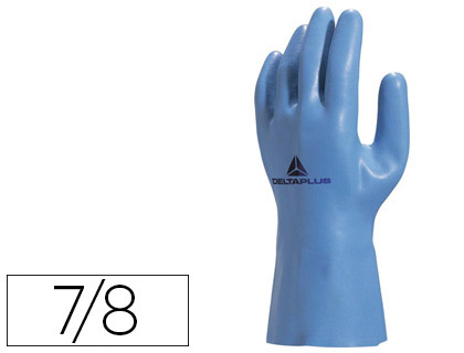 GANT LATEX DELTAPLUS SUPPORT COTON JERSEY LONGUEUR 30CM PAISSEUR 1.25MM COLORIS BLEU TAILLE 7/8 PAIRE