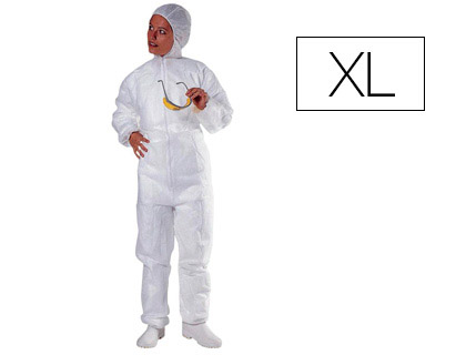 COMBINAISON CAPUCHE DELTAPLUS POLYPROPYLNE COMPATIBLE ALIMENTAIRE COLORIS BLANC TAILLE XL