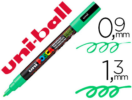 MARQUEUR POSCA PC3M GOUACHE ENCRE INODORE TOUTES SURFACES POINTE FINE CONIQUE COULEUR OPAQUE COUVRANTE VERT CLAIR